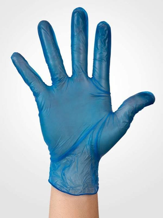 Blue Vinyl Examination Gloves - 4 mil